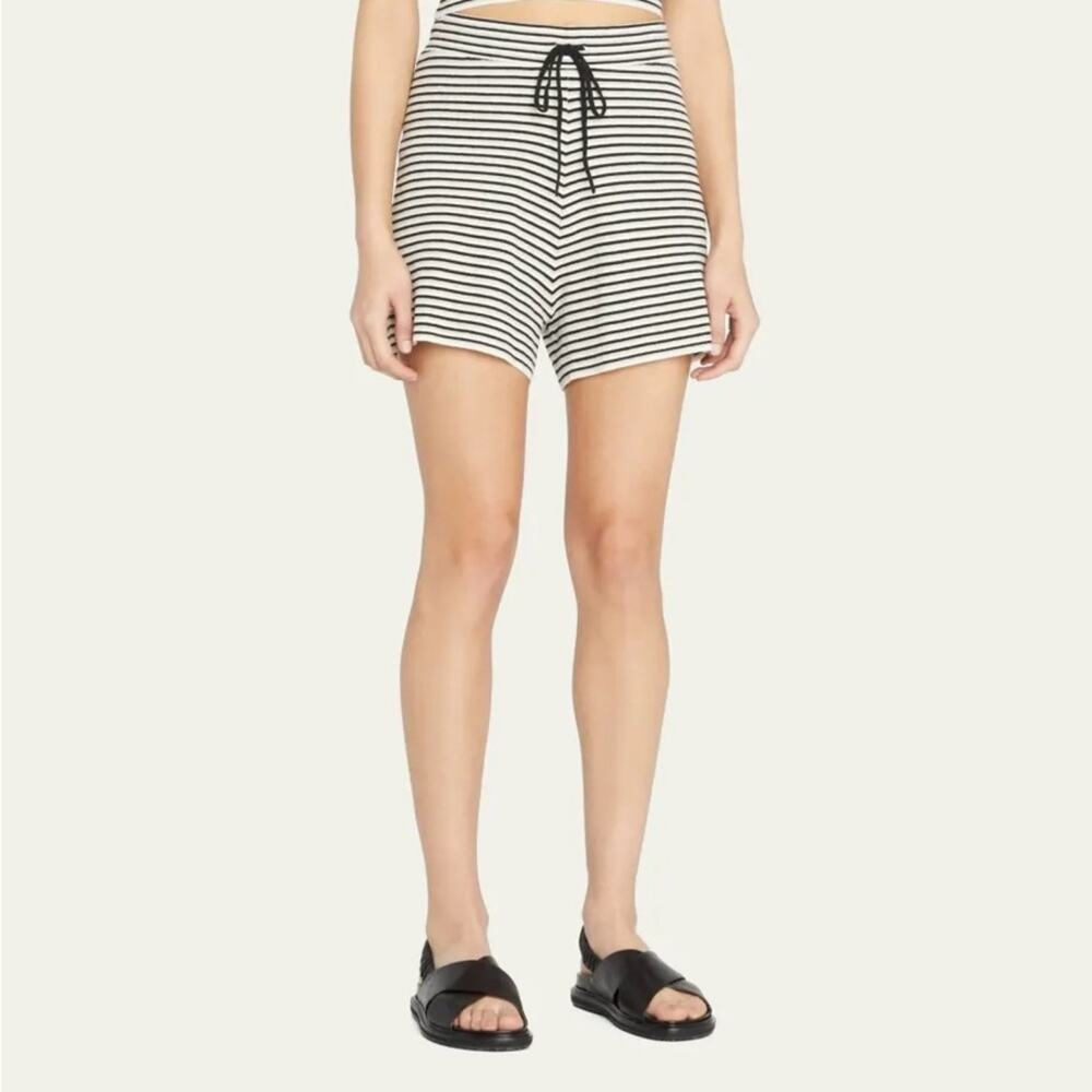 NWT Monrow Easy Stripe Knit Sweater Shorts Size Large